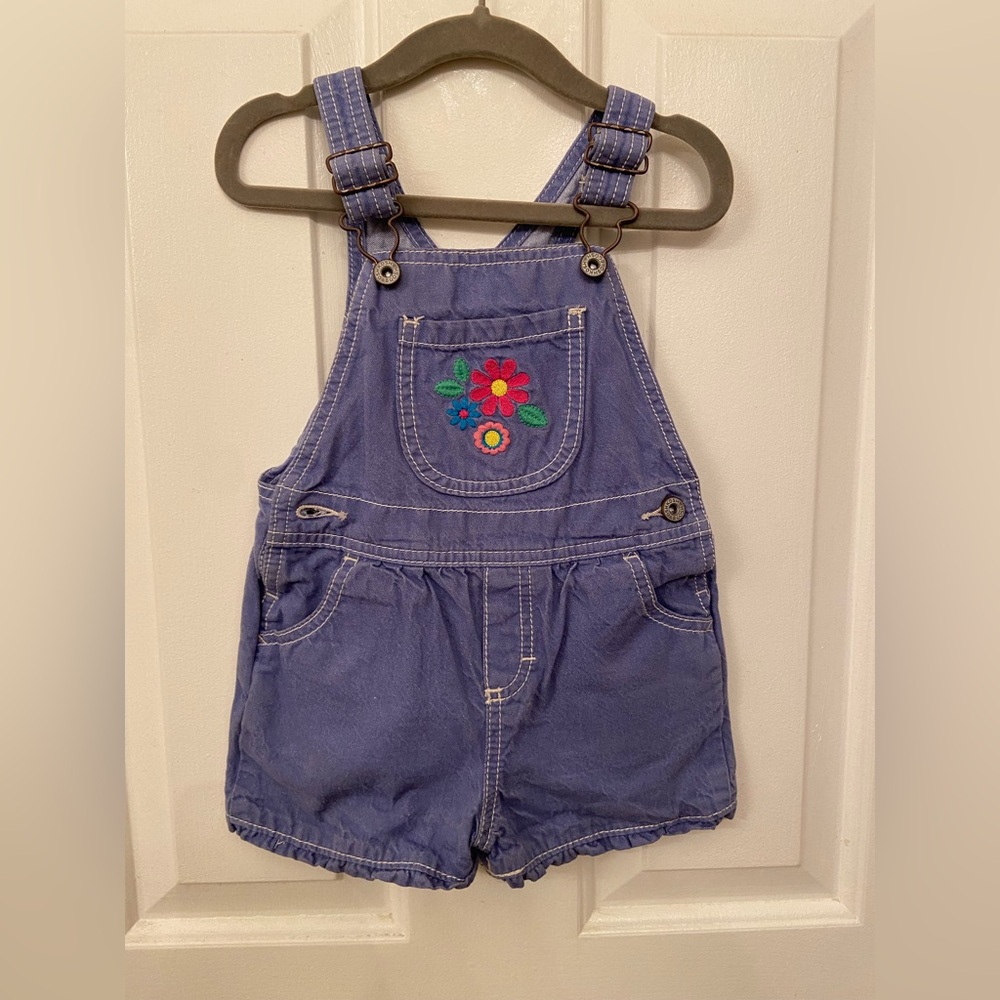 OshKosh B'gosh Blue Overalls with Floral Design